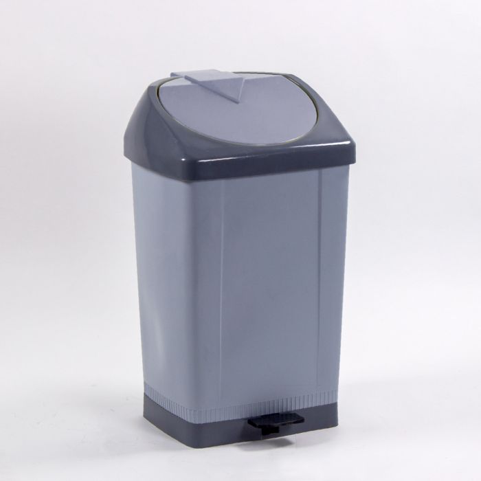 Poubelle plastique à pédale 60 litres GRISE