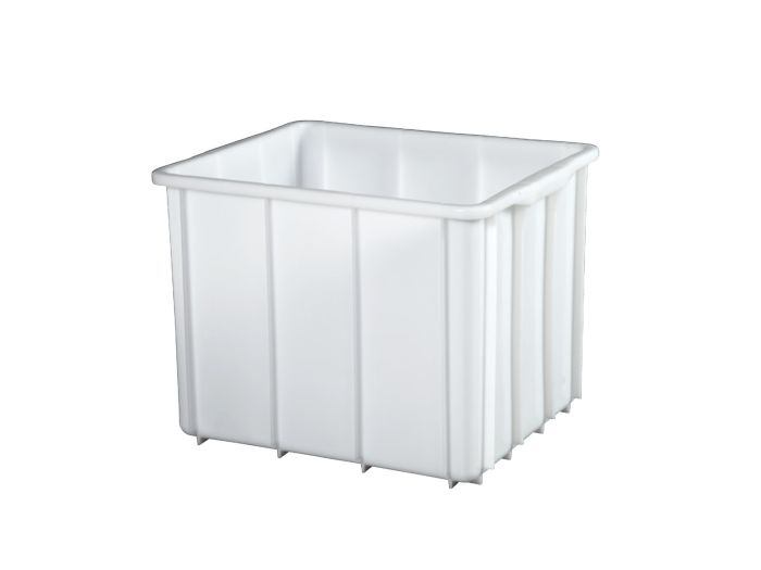 Bac plastique alimentaire gerbable 60x50x44 cm 100 litres BLANC