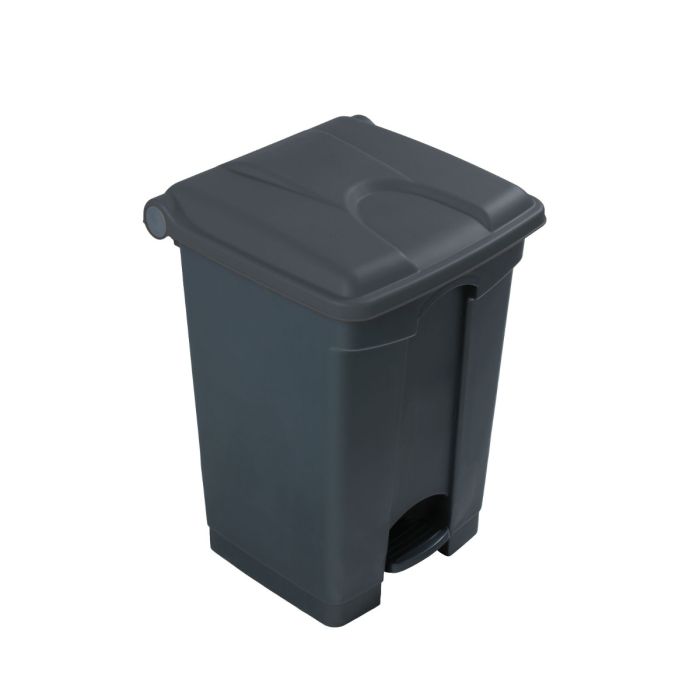 Kunststof afvalbak met pedaal 410x400x600 mm, 45 liter, grijs
