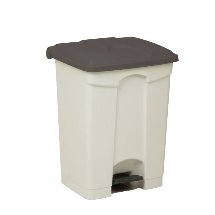 Poubelle cuisine professionnelle blanche 70L couvercle gris