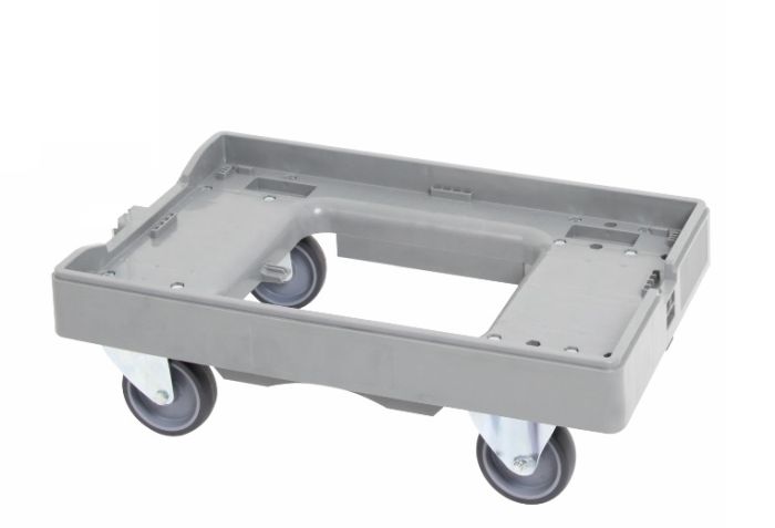 Transportroller met open dek, 600x400 mm grijs