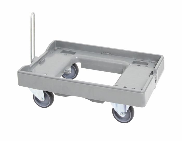 Koppelbare transportroller met open dek, 600x400 mm grijs