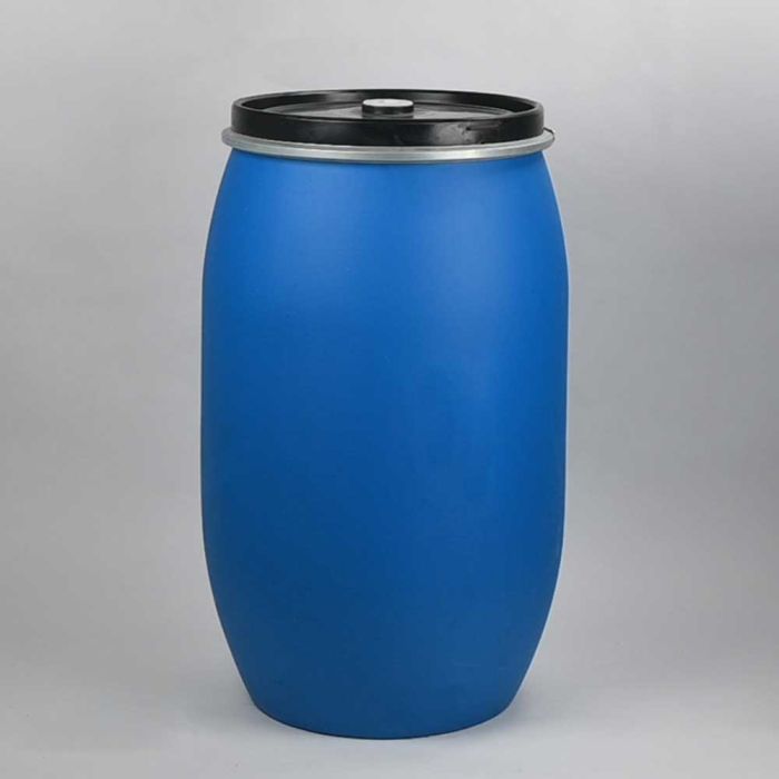 UN plastic dekselvat 220 liter blauw ø 600 x H = 980 mm
