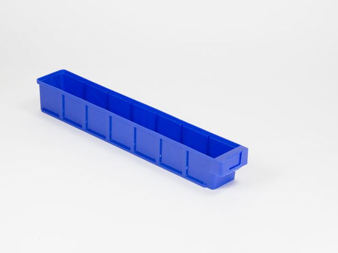 Bac tiroir plastique gerbable  600x93x83 mm maxi 5 cloisons blue