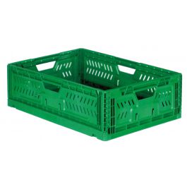 Caisse plastique agricole fruits et légumes 60x40x10 cm, vert