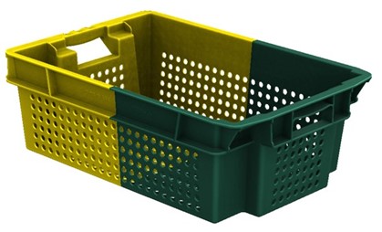 Nestbare draaistapelkrat Turnbin kratten geel-groen