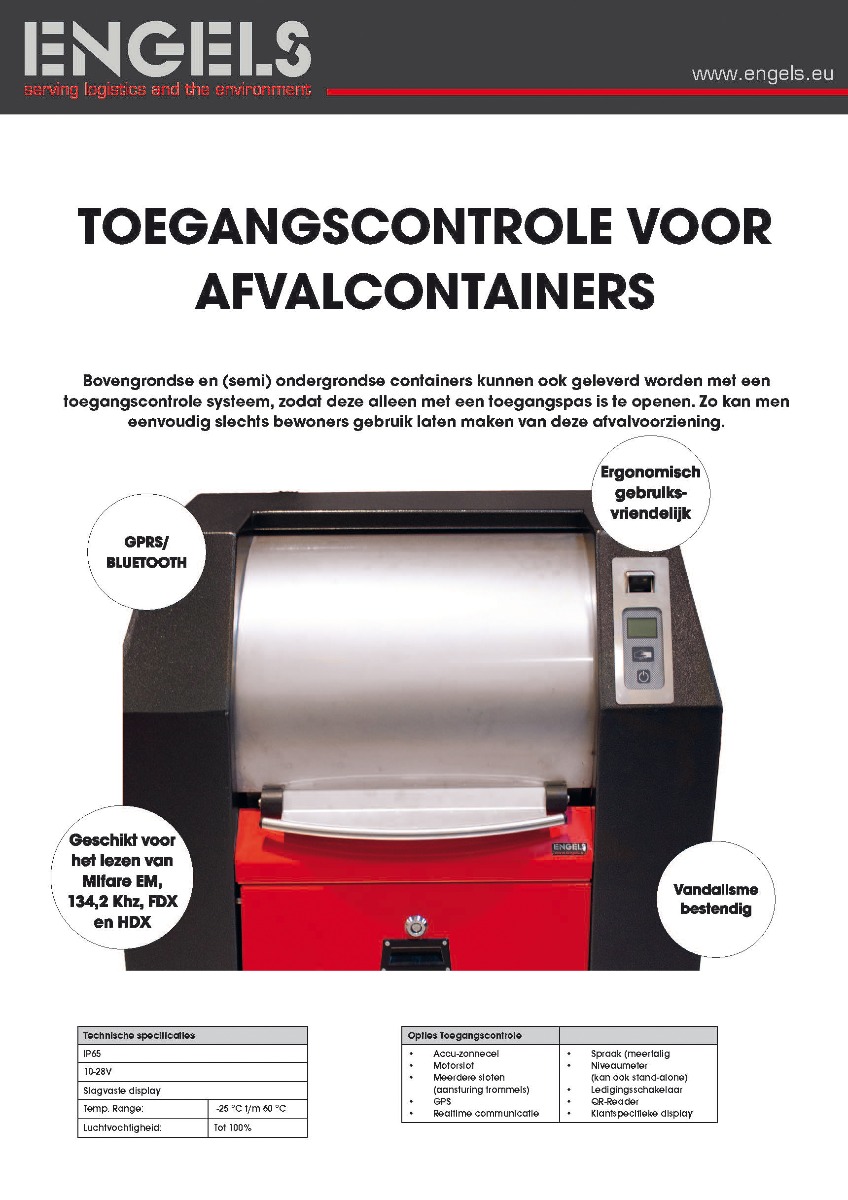 Toegangscontrole voor afvalcontainers