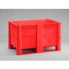Hygiëne palletbox 1200x800x760 mm, 520 ltr, met 2 sleden, rood