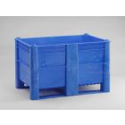 Hygiëne palletbox 1200x800x760 mm, 520 ltr, met 2 sleden, blauw