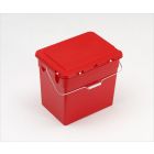 Milieubox 400x310x360 mm, 30 ltr, scharnierdeksel, met hengsel, rood