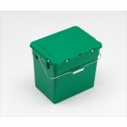 Milieubox 400x310x360 mm, 30 ltr, scharnierdeksel, met hengsel, groen