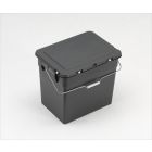Milieubox 400x310x360 mm, 30 ltr, scharnierdeksel, met hengsel, grijs