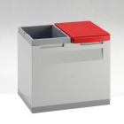 Kantoormodule voor papier en restafval 400x300x350 mm grijs/rood