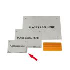 Porte étiquette adhésif A6 - 165x114 mm - place label here - 100 pièces