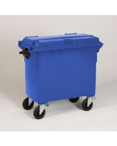 4-Wiel container 660 liter blauw